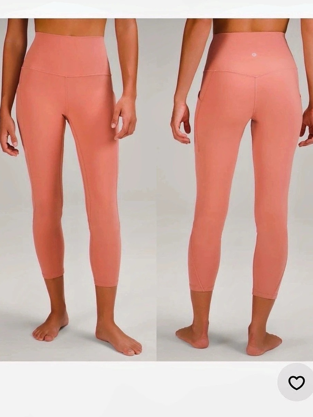 lululemon Wunder Train High-Rise Crop with Pockets 23" Leggings Pink Size 6